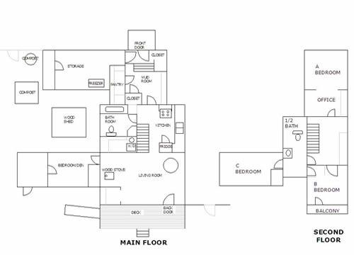 floor plans of the guesthouse