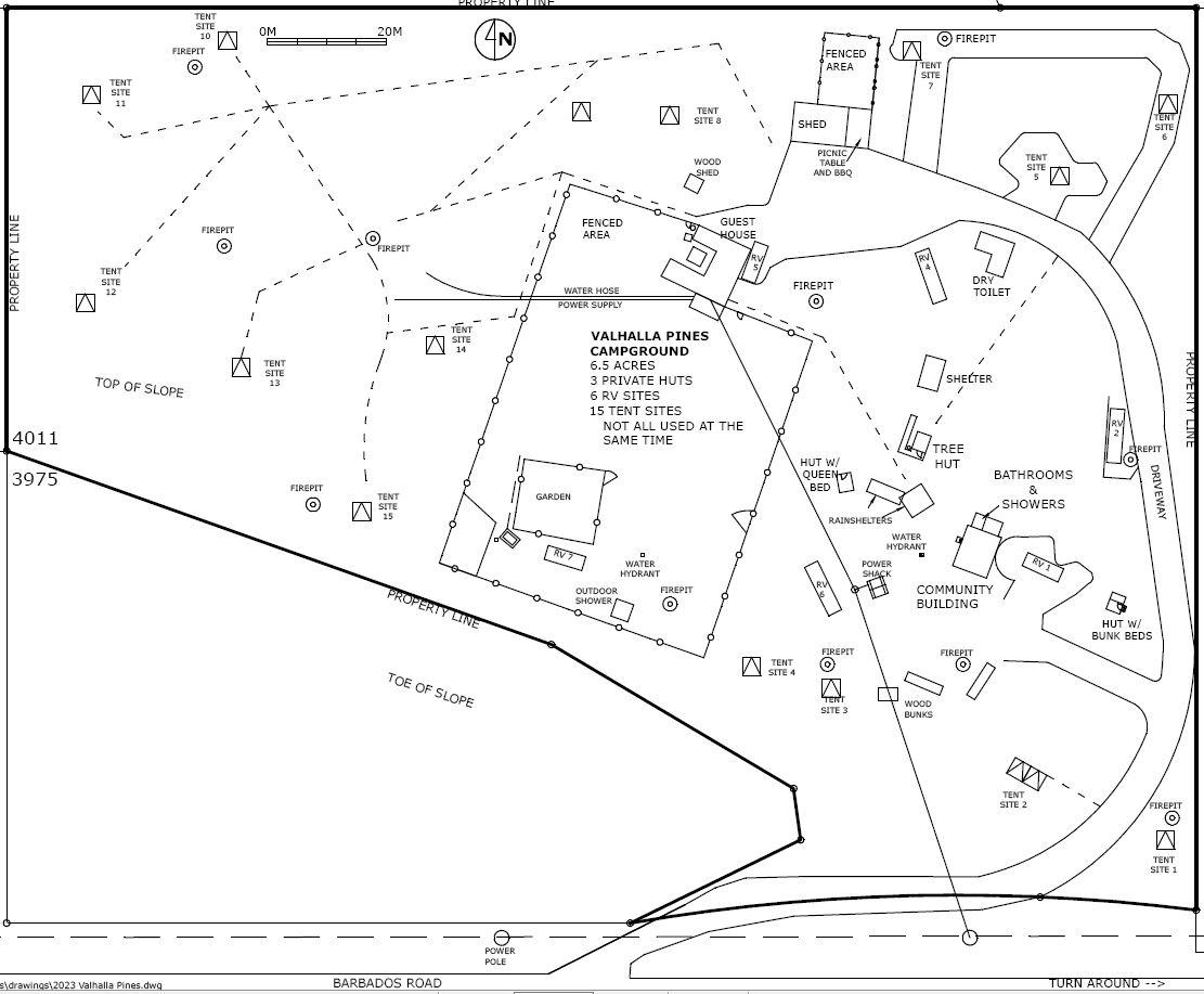 Map of Valhalla Pines Campground